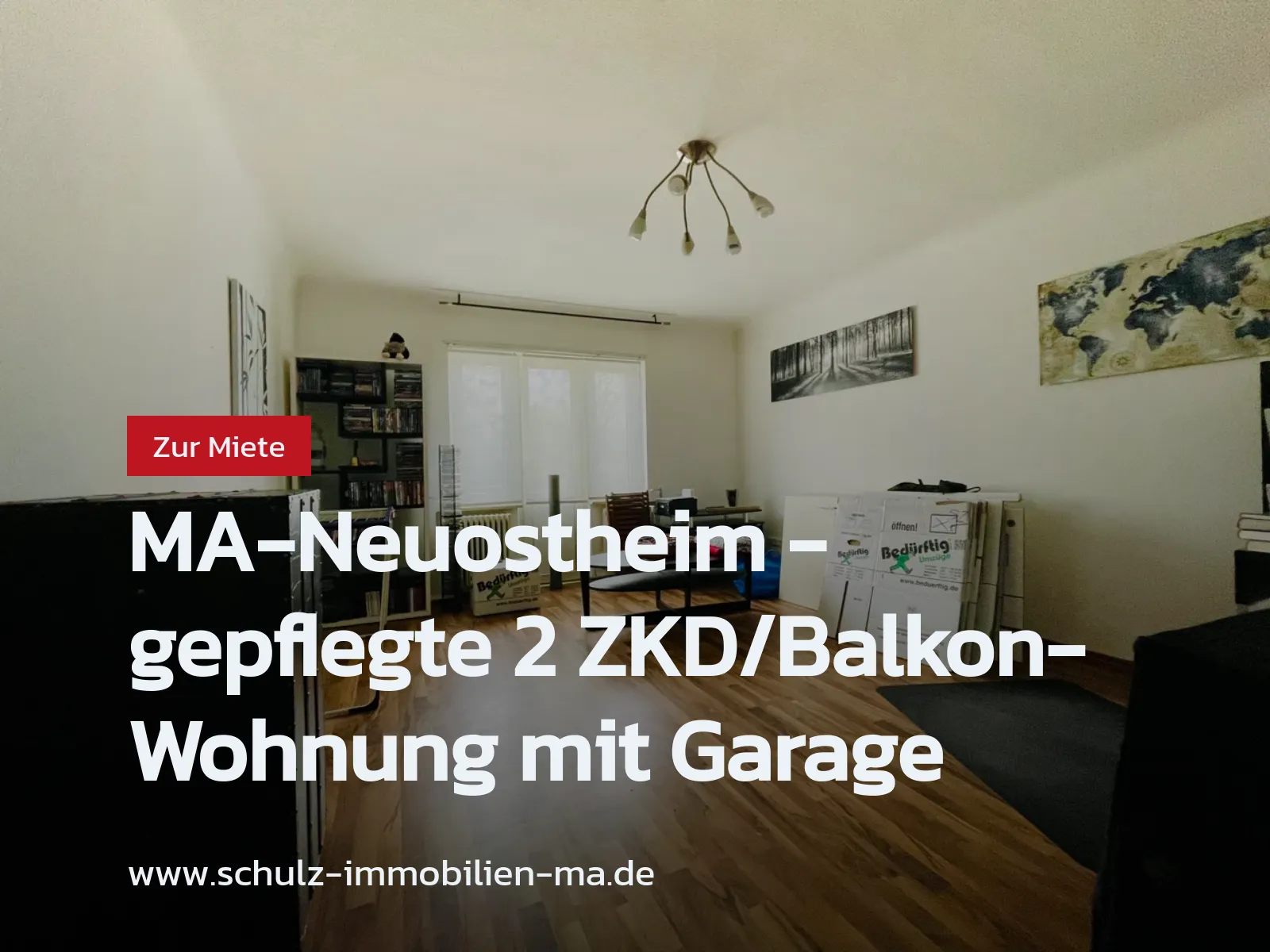 Neu im Angebot: MA-Neuostheim – gepflegte 2 ZKD/Balkon-Wohnung mit Garage