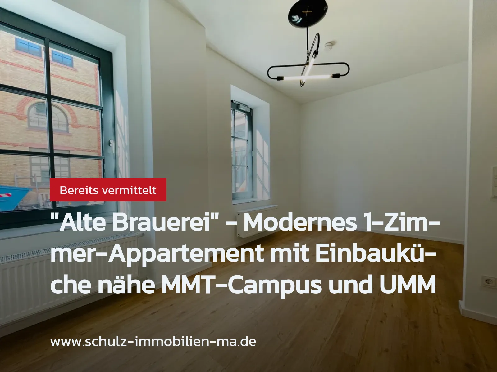 Nicht mehr verfügbar: „Alte Brauerei“ – Modernes 1-Zimmer-Appartement mit Einbauküche nähe MMT-Campus und UMM