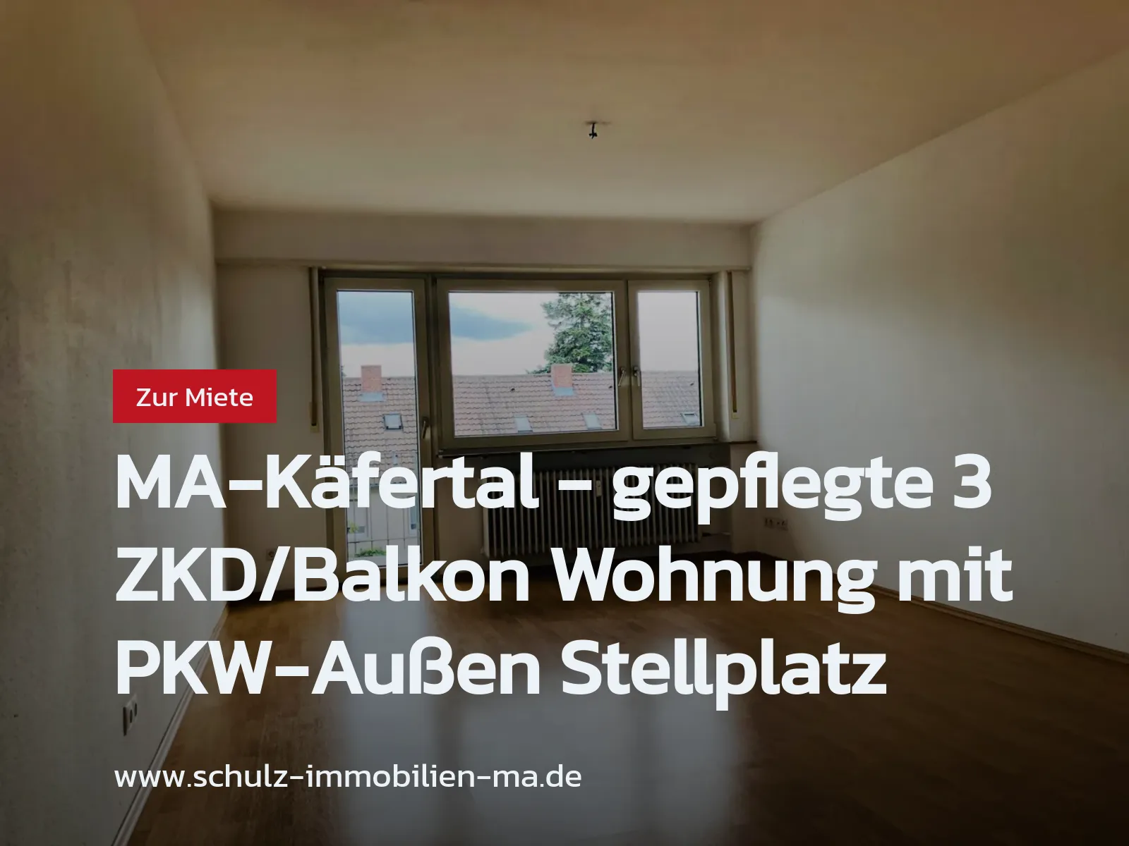 Neu im Angebot: MA-Käfertal – gepflegte 3 ZKD/Balkon Wohnung mit PKW-Außen Stellplatz