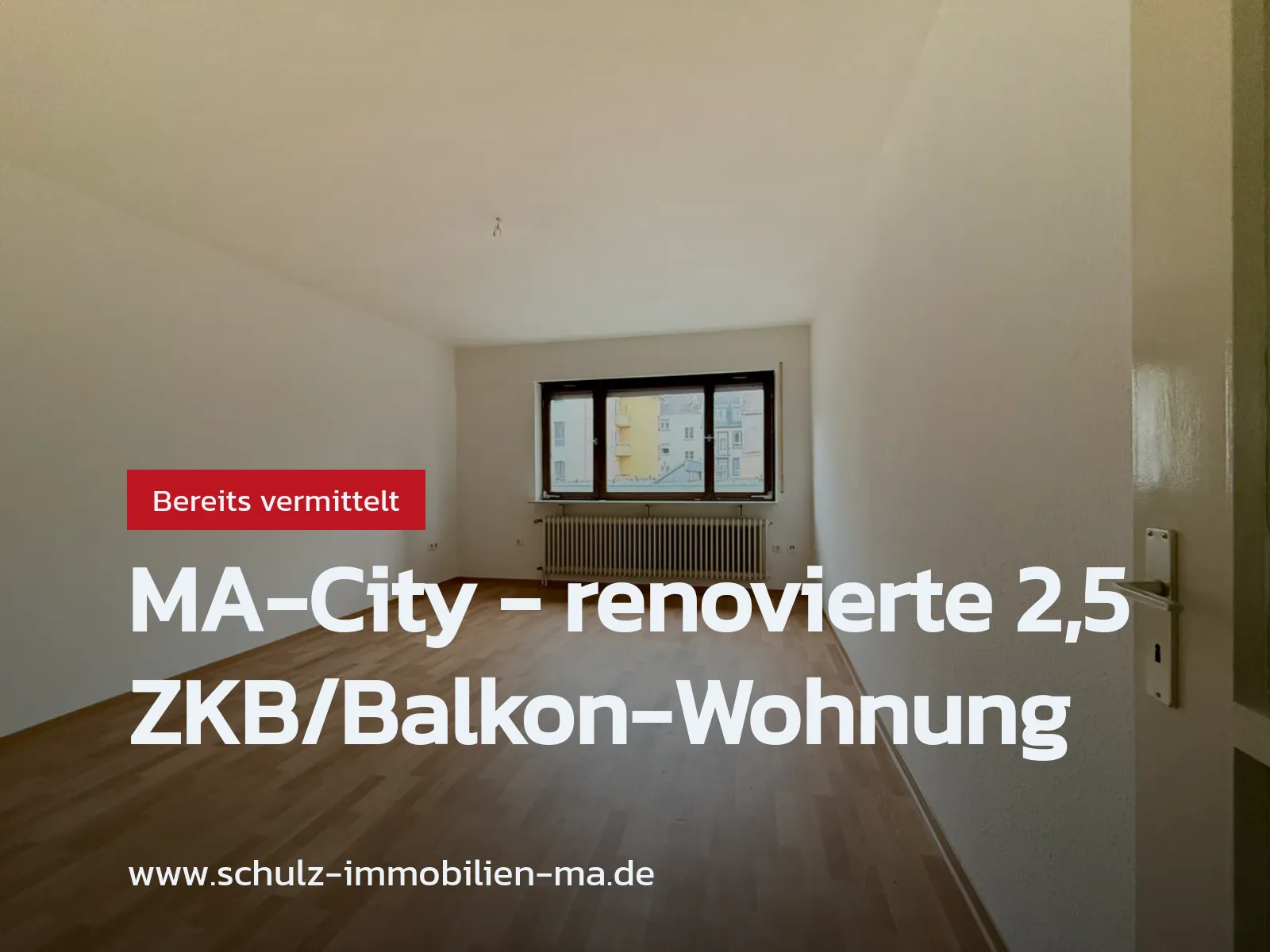 Neu im Angebot: MA-City – renovierte 2,5 ZKB/Balkon-Wohnung