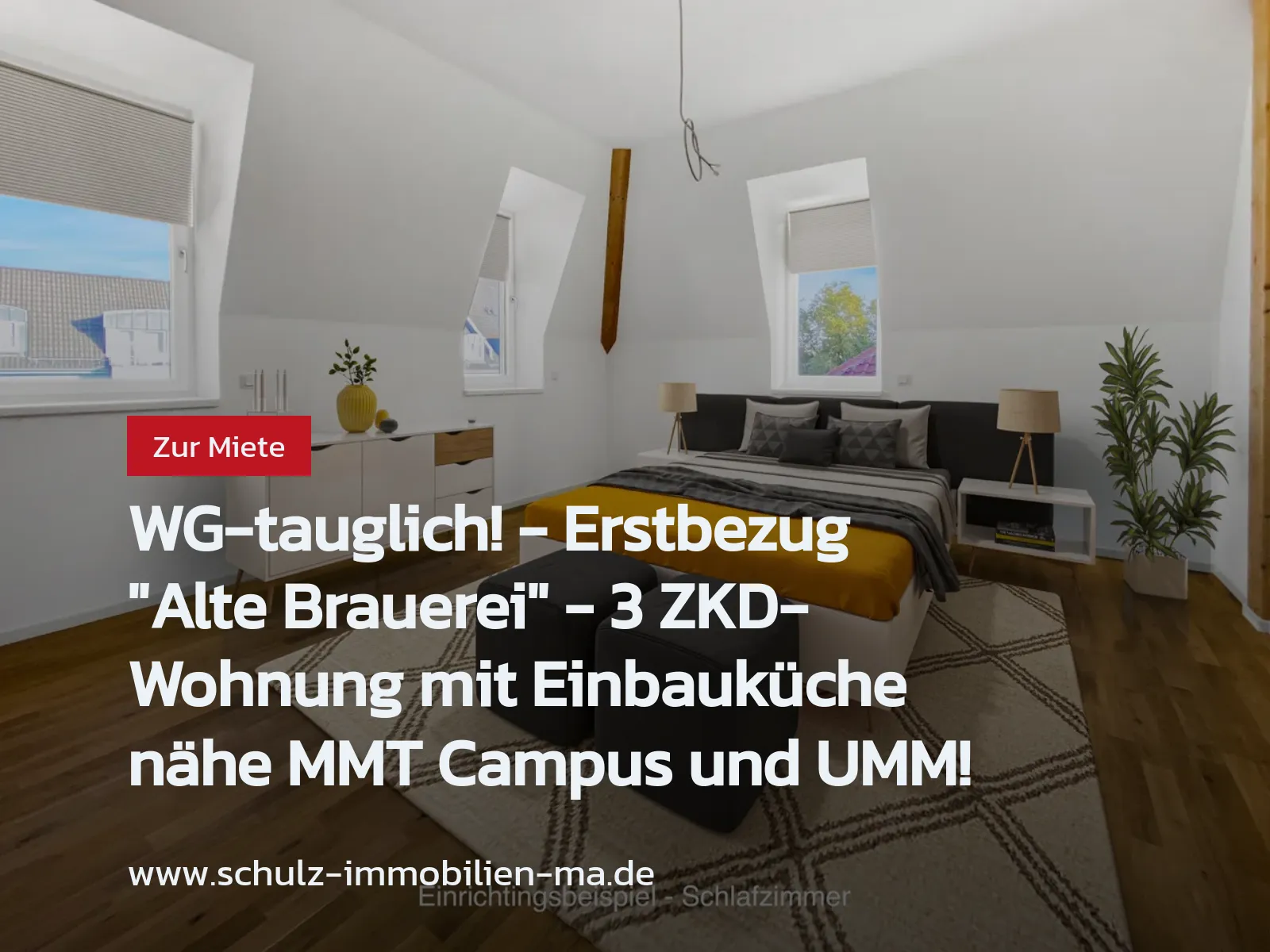 Neu im Angebot: WG-tauglich! – Erstbezug „Alte Brauerei“ – 3 ZKD-Wohnung mit Einbauküche nähe MMT Campus und UMM!