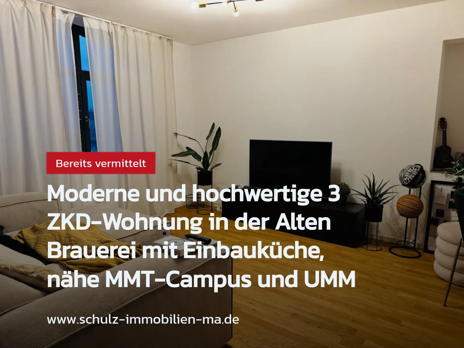 Neu im Angebot: Moderne und hochwertige 3 ZKD-Wohnung in der Alten Brauerei mit Einbauküche, nähe MMT-Campus und UMM