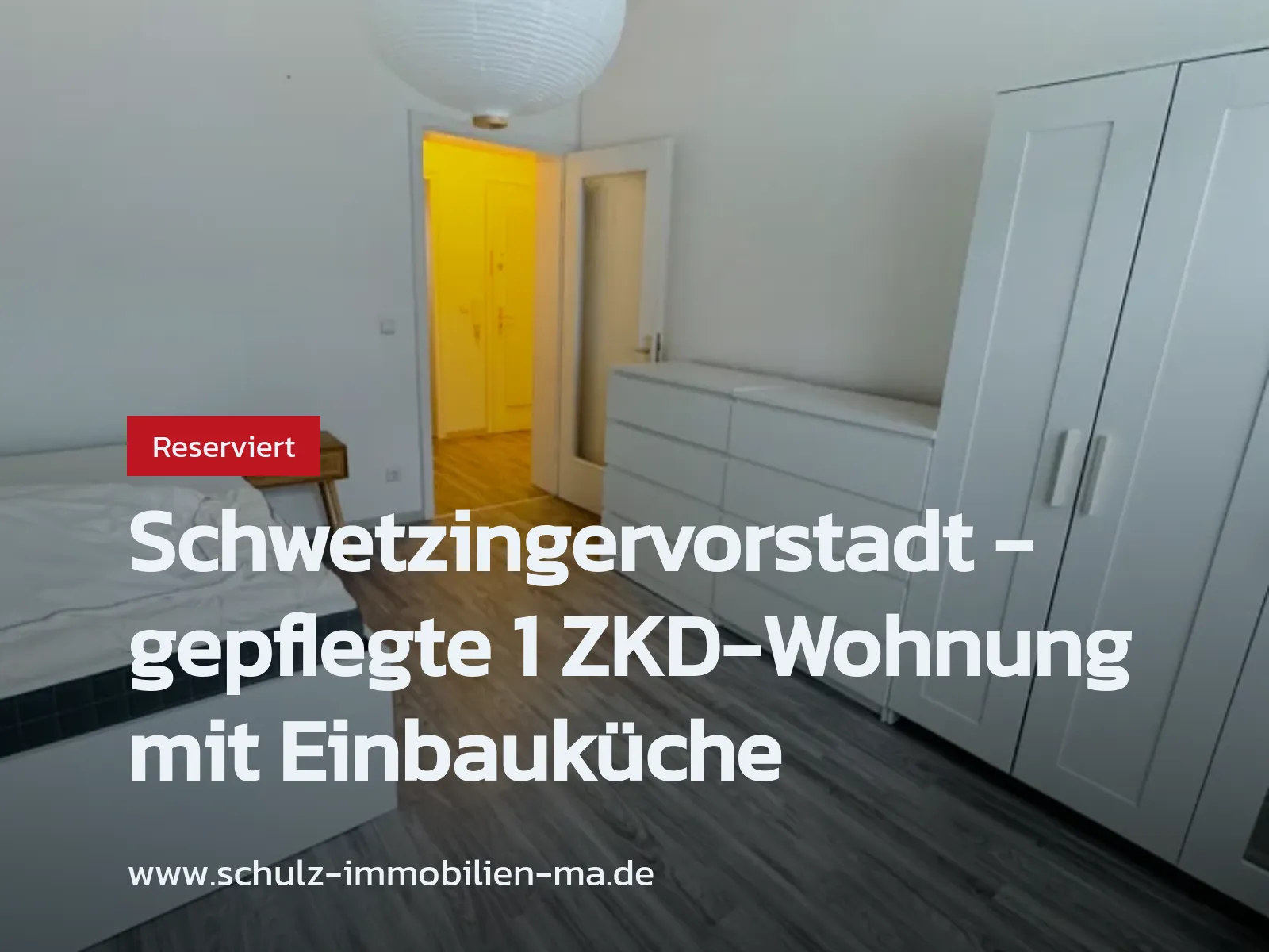 Neu im Angebot: Schwetzingervorstadt – gepflegte 1 ZKD-Wohnung mit Einbauküche