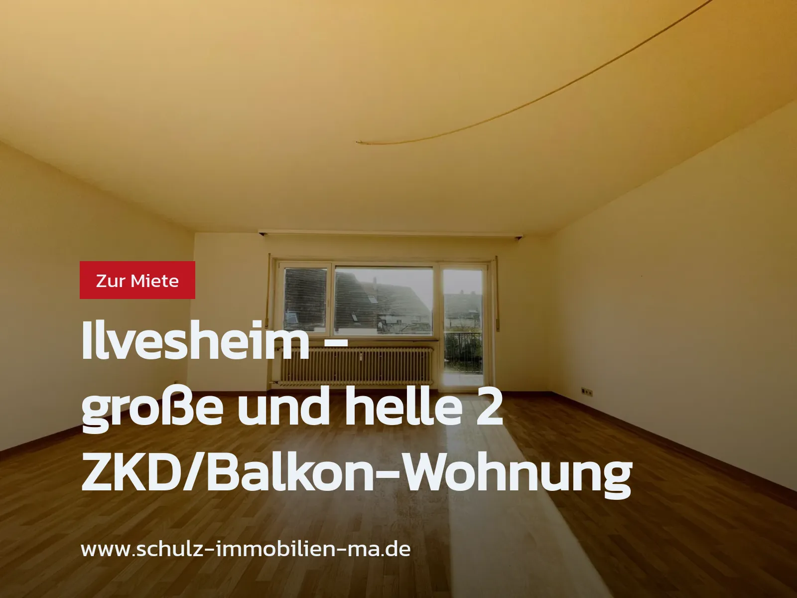 Neu im Angebot: Ilvesheim – große und helle 2 ZKD/Balkon-Wohnung