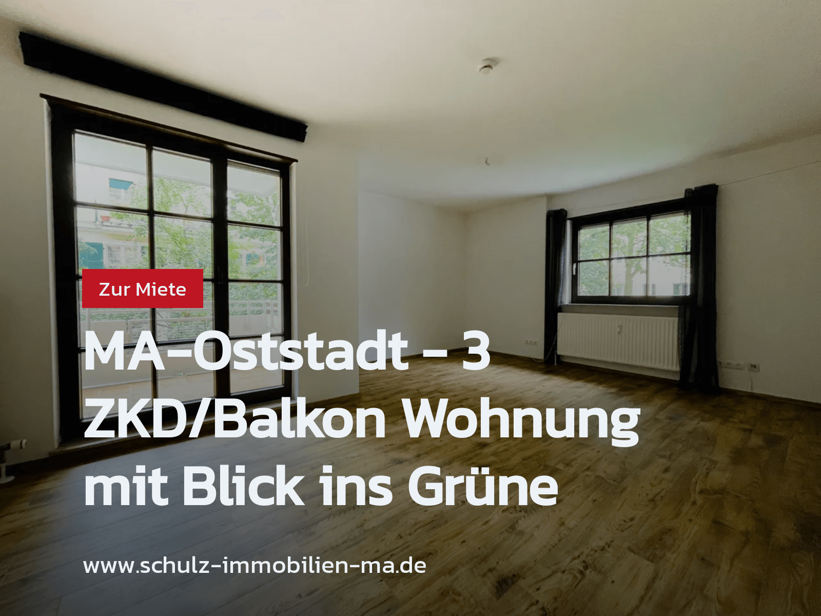 Neu im Angebot: MA-Oststadt – 3 ZKD/Balkon Wohnung mit Blick ins Grüne