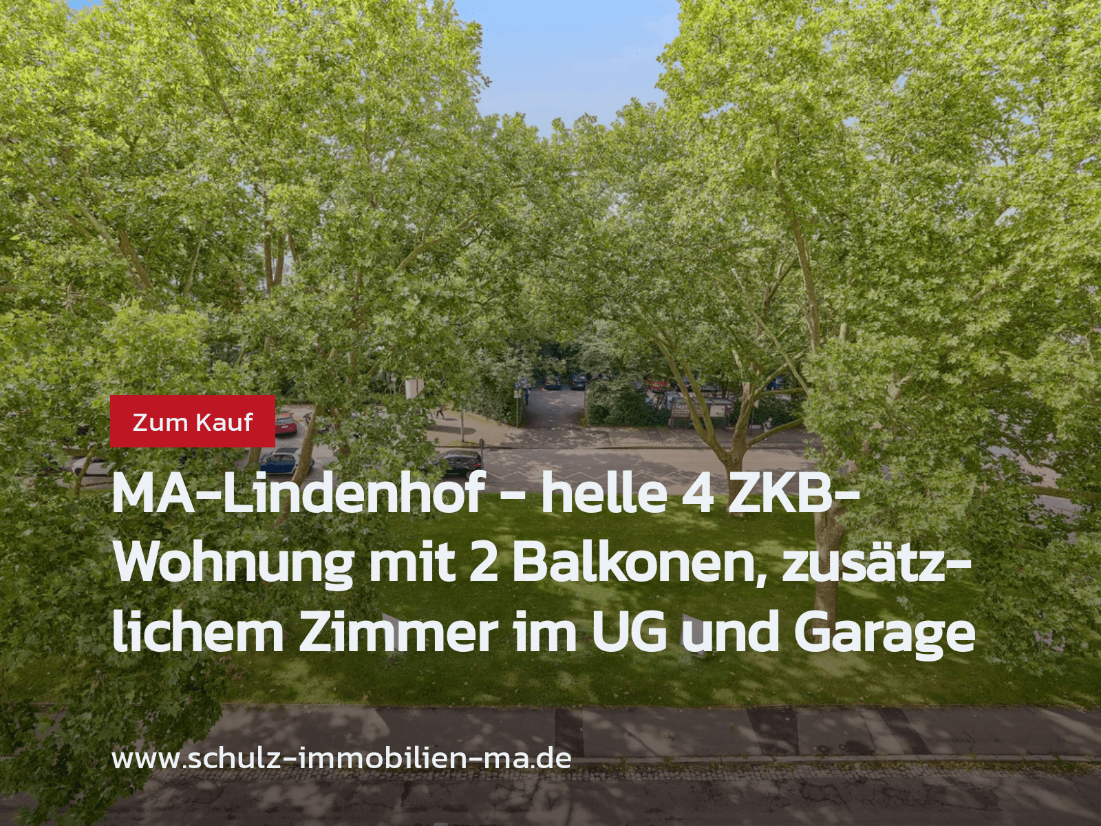 Neu im Angebot: MA-Lindenhof – helle 4 ZKB-Wohnung mit 2 Balkonen, zusätzlichem Zimmer im UG und Garage